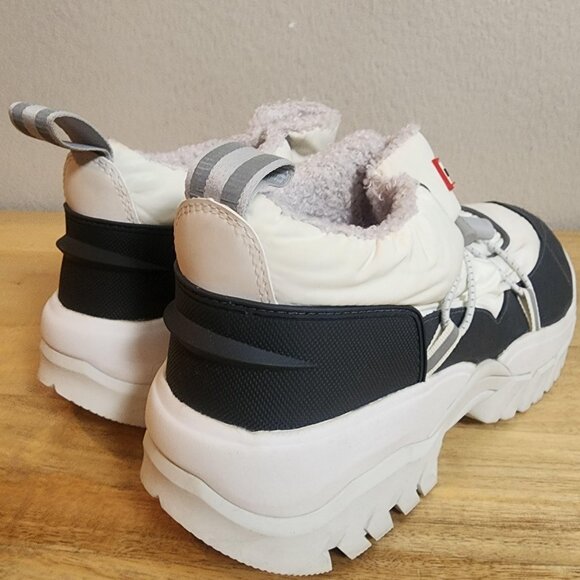 Hunter Womens Shoes Size 9 White Black Insulated Fleece Lined Winter Boots - Picture 2 of 11